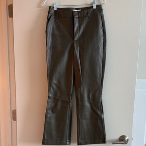 Avec Les Filles Dark Olive Faux Leather Pants